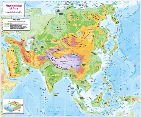Childrens Physical Map Of Asia Cosmographics Ltd