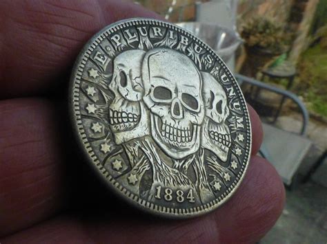 1884 Hobo Dollar Coin Three Skulls Etsy