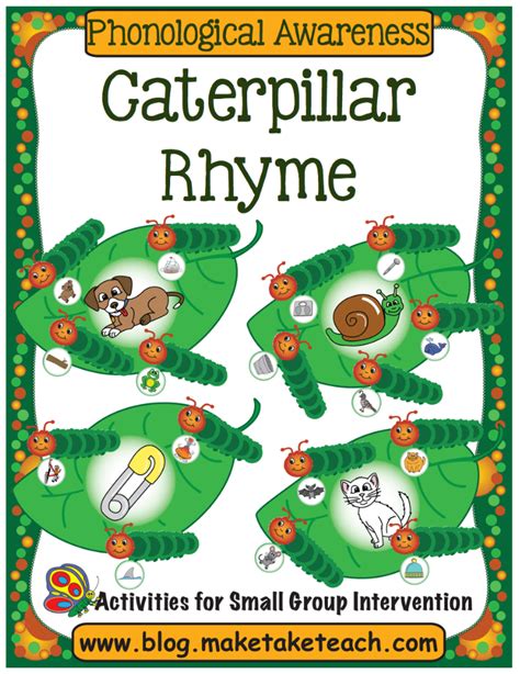 Click a rhyming word, then click the menu definition. Caterpillar Rhyme - Make Take & Teach