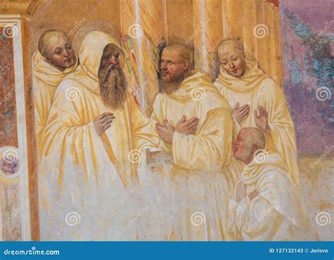 Fresco In Monte Oliveto Maggiore Scene In The Life Of St Benedict