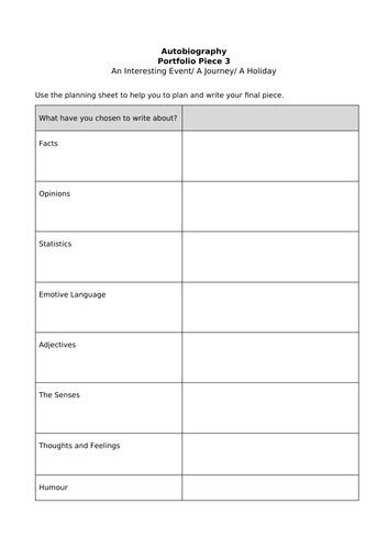 Autobiographical Reading And Writing Ks3 Unit Teaching Resources