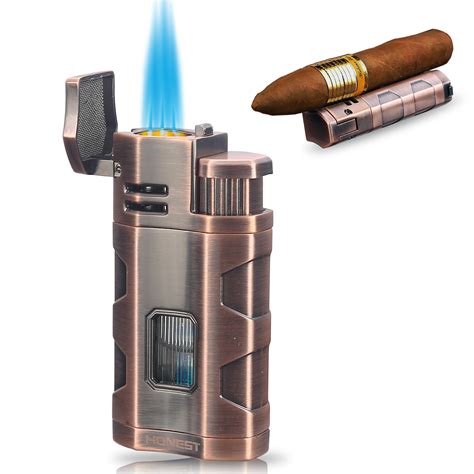 PROMISE Triple Jet Torch Lighter with Cigar Cutter Punch Cigar Rest