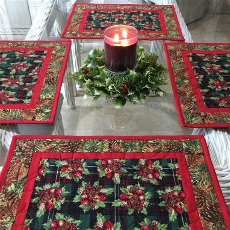 Holiday Placematsquilted Placemats Christmas Placemats Reversible