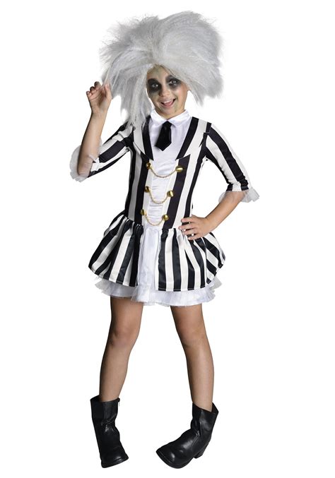 Child Beetlejuice Costume Dress Girls Movie Halloween Costumes