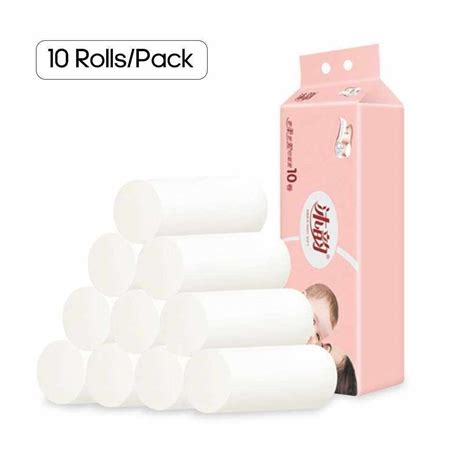 10 Rollspack White Coreless Toilet Paper Household Dormitory Hotel