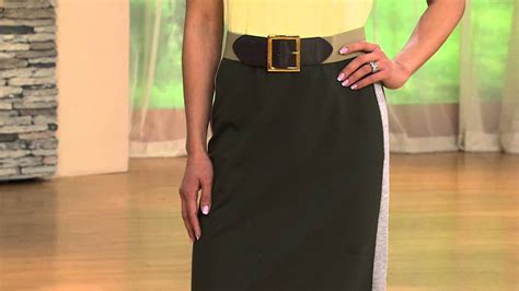 Denim And Co Active French Terry Color Block Skirt With Jennifer Coffey