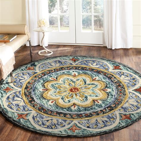 Lr Home Dazzle Floral Tufted Wool 4 Feet Round Indoor Area Rug