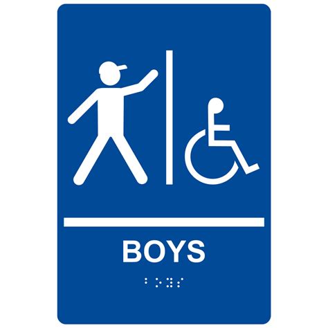 Ada Boys Braille Sign With Symbol Rre 160whtonblu Mens Boys