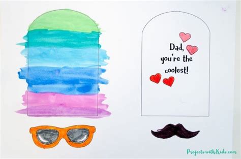 easy popsicle fathers day card craft with printable in 2020 kids