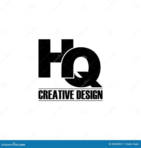Letter Hq Simple Monogram Logo Icon Design Stock Vector Illustration