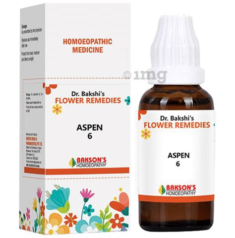 Baksons Homeopathy Dr Bakshi Flower Remedies Aspen 6 Buy Bottle Of