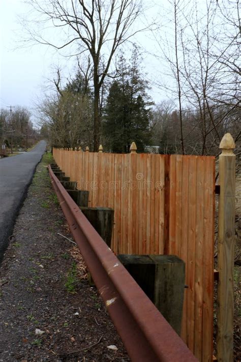 This Is A New Fence Along This Country Road Stock Image Image Of