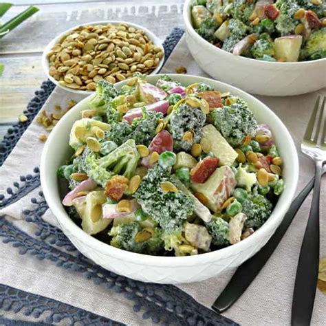 lightened up broccoli salad with bacon 5 minutes for mom