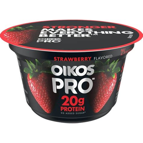 Oikos Pro Strawberry Yogurt Cultured Ultra Filtered Milk 53 Oz