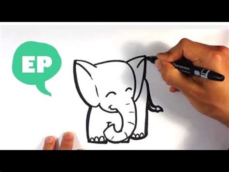 Easy drawing ideas for cool things to draw when you are bored. How to Draw a Cute Elephant - Easy Pictures to Draw - YouTube