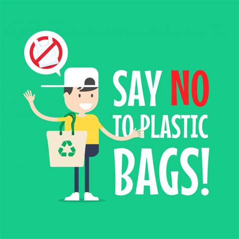 According to experts , plastic bags require 100 to 500 years to fully disposed of and if buried or burned will emit carbon dioxide can increase the rate of. The boy with tote bag. say no to plastic bags. Vector ...