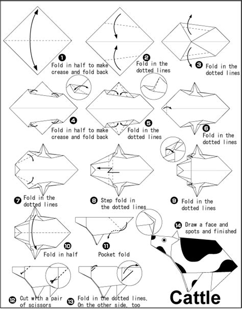 Cattle - Easy Origami instructions For Kids