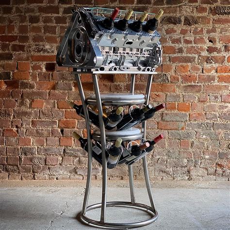 V8 Engine Block Wine Rack Twenty Bottles Unique — Splendid Antiques