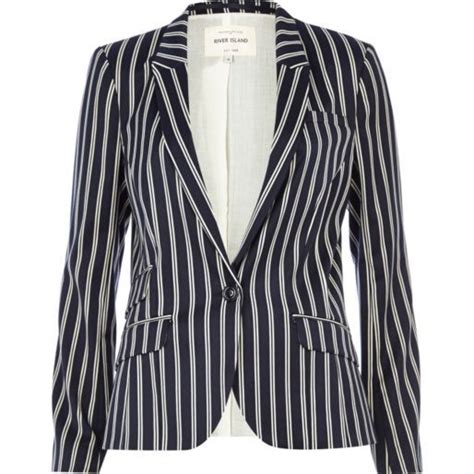 navy stripe tailored blazer coats jackets sale women with images fashion