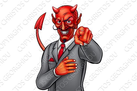 Cartoon Devil Businessman People Illustrations Creative Market