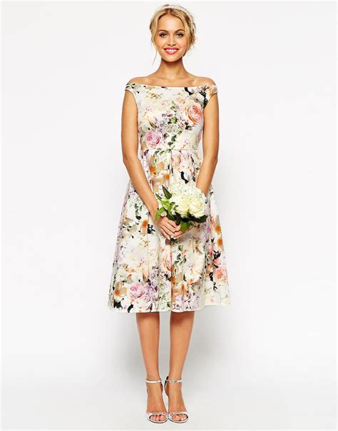 Asos Wedding Midi Floral Prom Dress Lyst