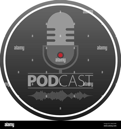 Símbolo De Podcasting Con Micrófono E Ilustración Vectorial De Forma De