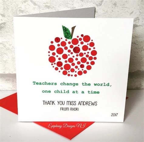 Teacher Thank You Card Personalised