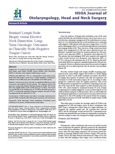 Sentinel Lymph Node Biopsy Versus Elective Neck Dissection Long Term