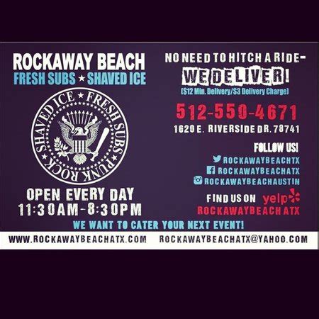 Rockaway Beach Shaved Ice And Sub Sandwiches Austin Menu Prices
