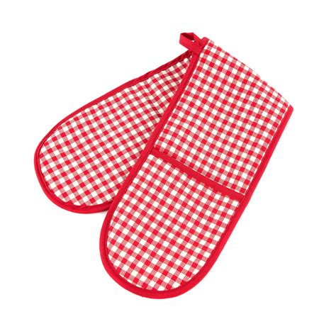 Gingham Collection Red Double Oven Glove Dunelm