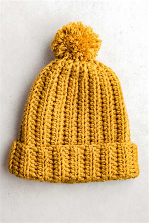 Easy Crochet Hat Pattern Chunky Ribbed Beanie
