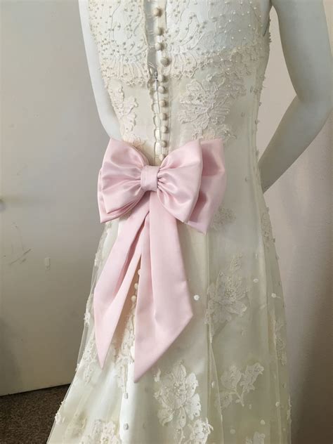 Blush Pink Dress Bow Large Bow For Wedding Dress Double Bow Etsy