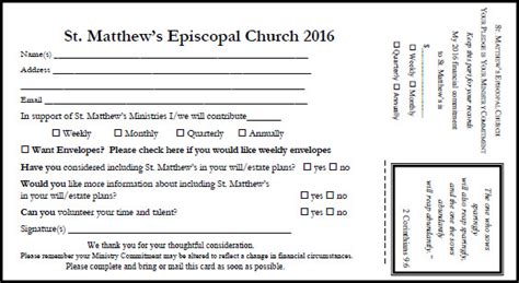 Pledge Card Old — St Matthews Episcopal Church