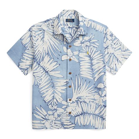 Polo Ralph Lauren Paisley Short Sleeve Shirt Men Palms Batik