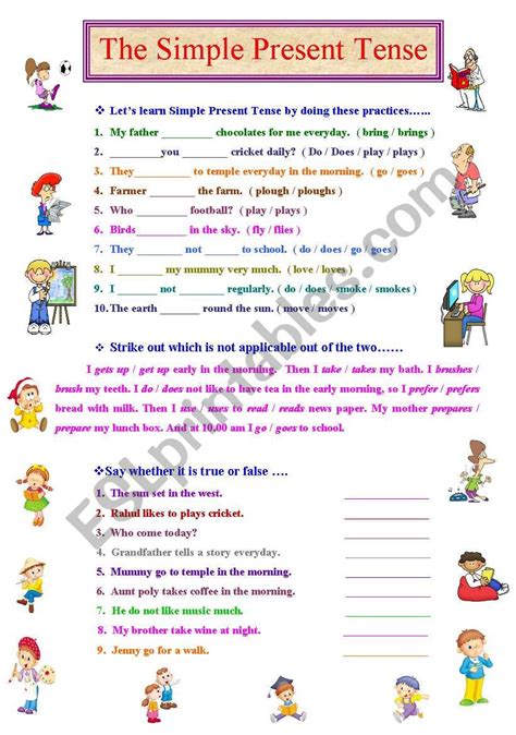 Let´s Practice Simple Present Tense Esl Worksheet By Maheshkathiriya