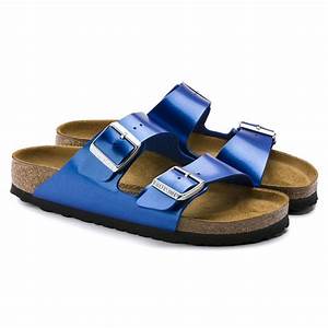 Arizona Birko Flor Birkenstock Metallic Sandals Blue Sandals