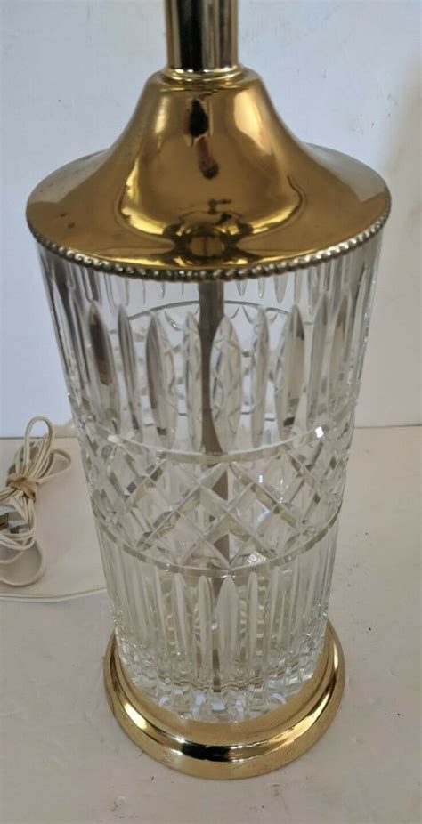Vintage Leaded Cut Crystal Brass Table Lamp Etsy Ireland