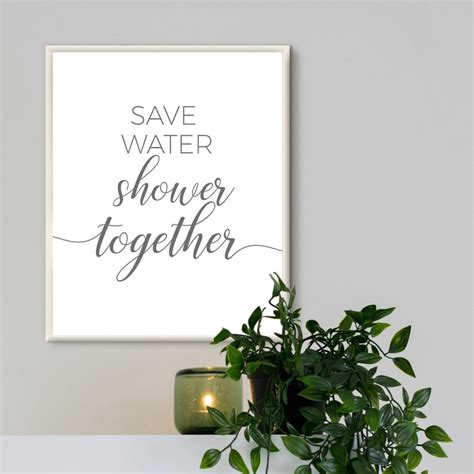 Bathroom Wall Art Printable Save Water Shower Together Funny Etsy