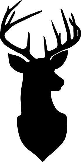 Buck Trophy Deer Silhouette In Black And White Posters