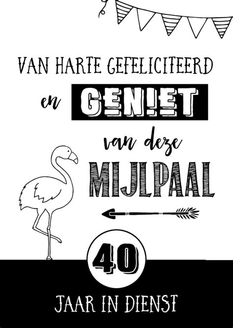 Jubileumkaart 40 jaar in dienst Kaartje2go