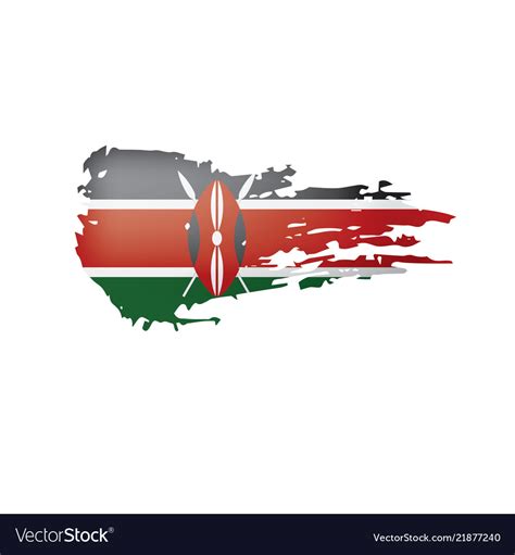 Kenya Flag On A White Royalty Free Vector Image