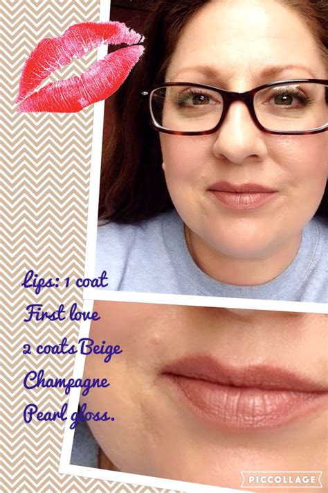 Lipsense 1 Layer First Love 2 Layers Beige Champagne Pearl Gloss