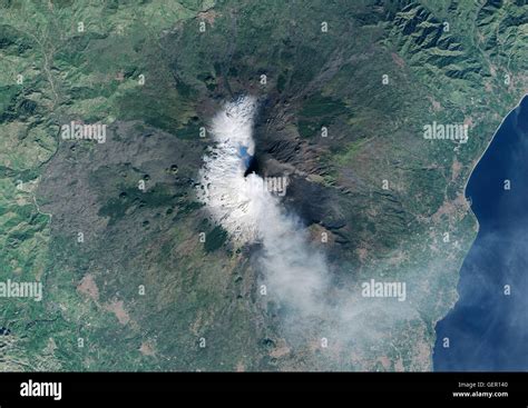 Satellite View Of Eruption At Mount Etna Sicily This Image Was Taken