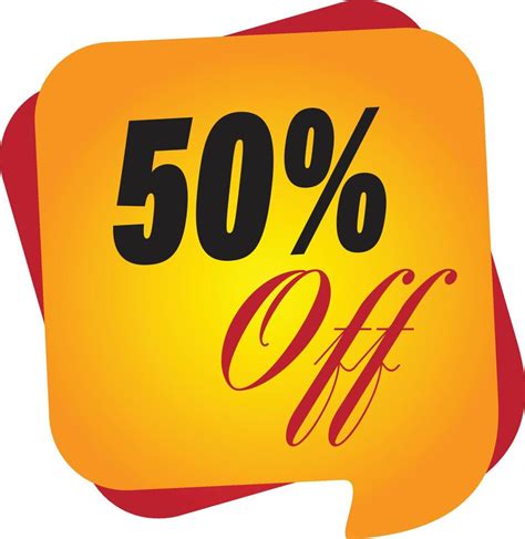 50 Percentage Special Offer Discount Sale Tags Set Vector Badges