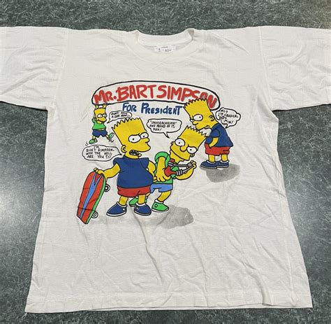 Vintage 90s Mr Bart Simpson President Bootleg Graphi Gem
