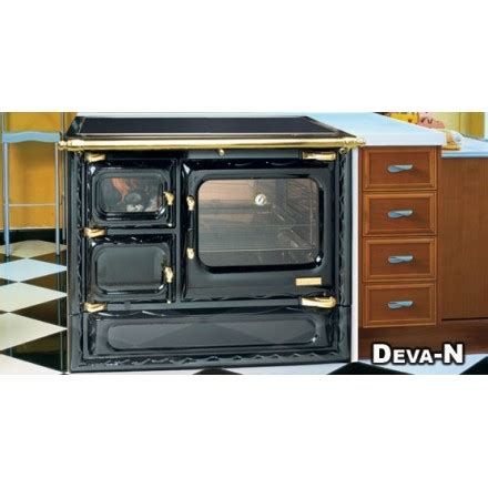 Cocina deva ii 75 esmalte negro, encimera pulifer y herrajes cromo. Cocina de Leña Hergom Deva 100 N Cerrada