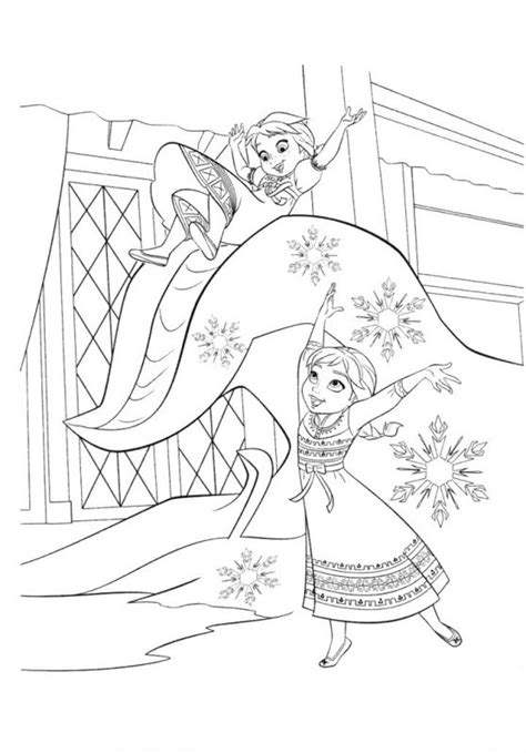 Desene cu Elsa și Ana de colorat planșe și imagini de colorat cu Elsa