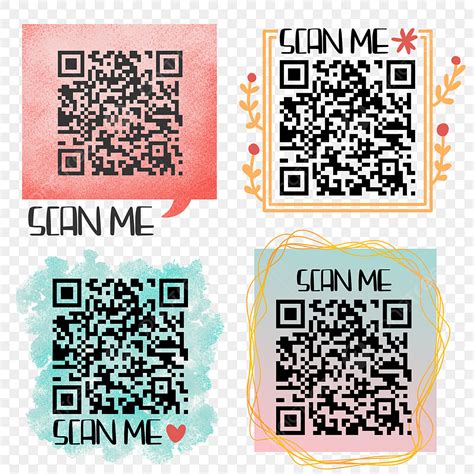 Scan Qr Code PNG Image Qr Code Scan Me Cute And Colorful Background