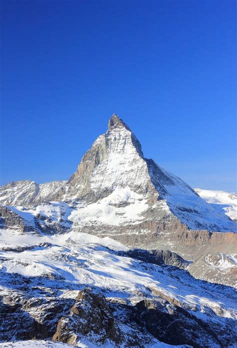 The East Face Of The Matterhorn The Alps Switzerland Stock Image