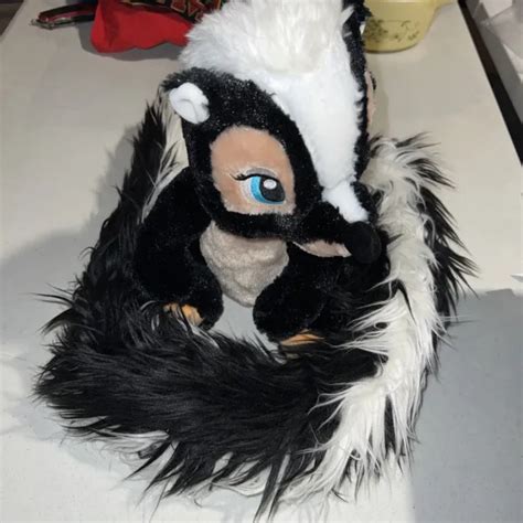 Disney Parks Flower The Skunk Plush 40 Long Tail Boa Scarf 12 Tall
